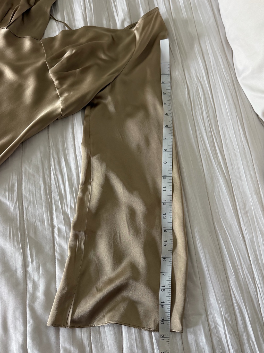 Nwt Silk Maison 100% Mulberry Silk Long Sleeve Maxi Dress Champagne Beige Sz M — image 8 of 8